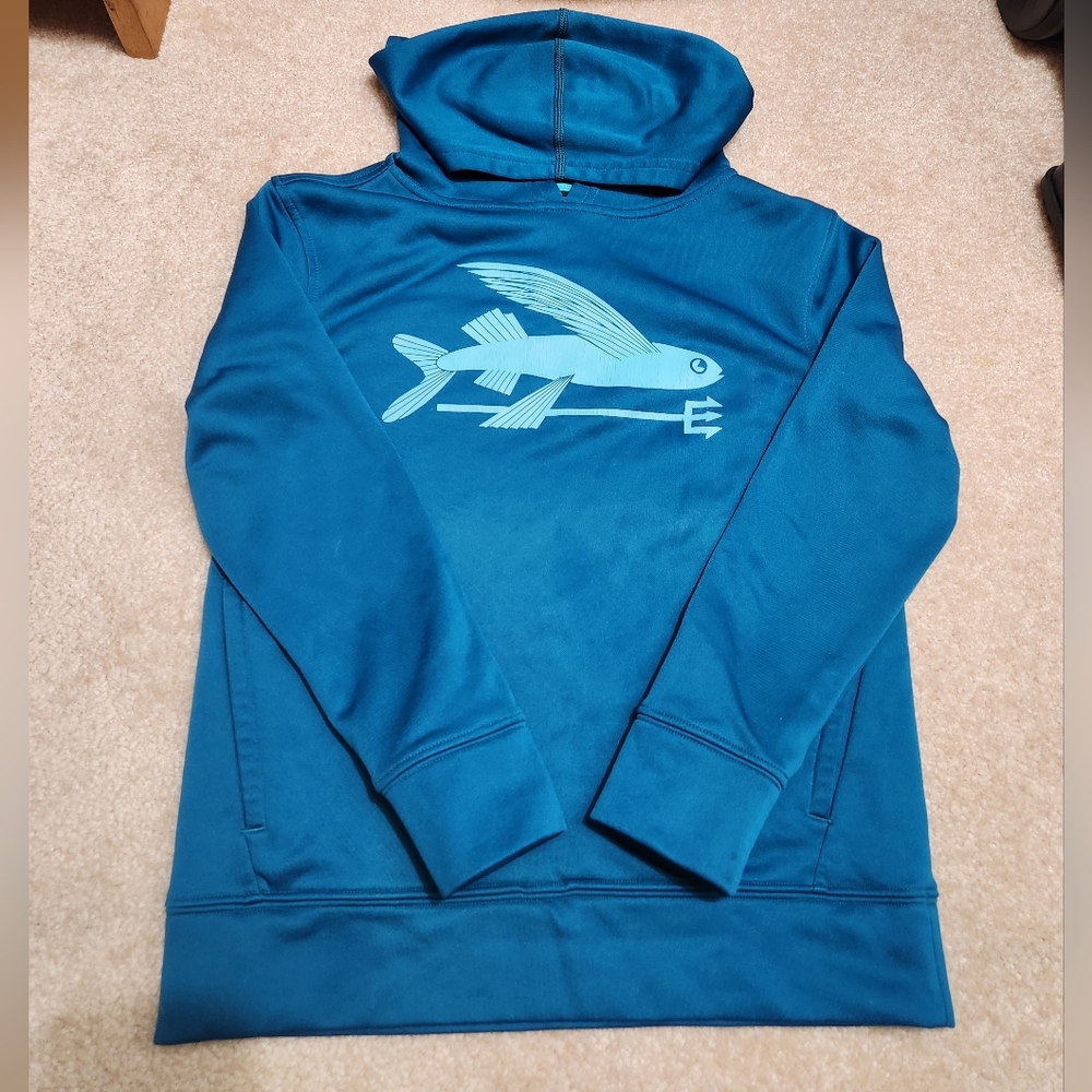 Patagonia Kids Blue Hoodie with Fish Design